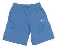 Modré cargo teplákové kraťasy s logem Nike