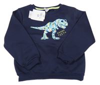 Nové - tmavomodrá teplá mikina s dinosaurem Kiki&Koko
