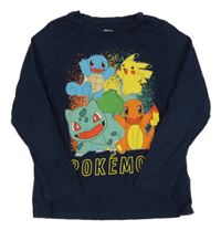 Tmavomodré triko s Pokémony C&A