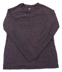 Černošedo-červeno-modré melírované triko H&M