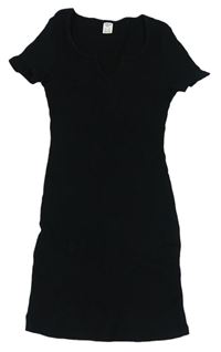 Černé žebrované šaty  Shein 