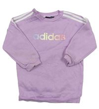 Lila dlouhá mikina s nápisem Adidas