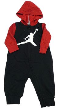 Černo-červená tepláková kombinéza s kapucí Air Jordan