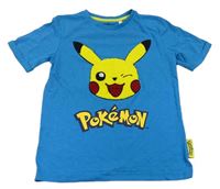 Modré melírované tričko s Pikachu zn. C&A