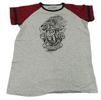 Šedo-vínové tričko s erbem - Harry Potter