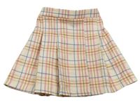 Krémovo-růžovo-modrá kostkovaná sukně Primark