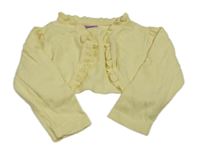 Žluté svetrové bolerko s mašlí a kanýry