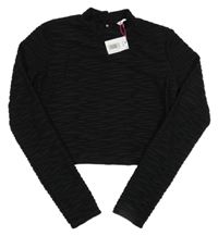 Nové - Černé vzorované crop triko Matalan