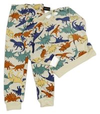 Nové - Krémové plyšové pyžamo s dinosaury Dunnes