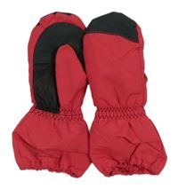 Malinovo-černé šusťákové zimní palcové funkční rukavice Crane