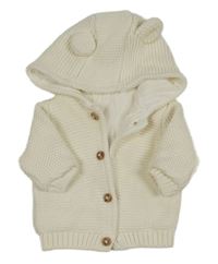 Smetanový podšitý propínací svetr s kapucí M&S