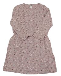 Starorůžové květované bavlněné šaty TCM