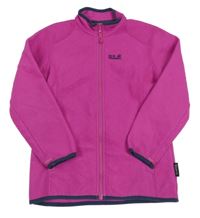 Fuchsiová fleecová propínací funkční mikina Jack Wolfskin