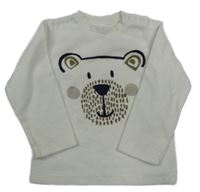 Bílé sametové triko s medvědem C&A