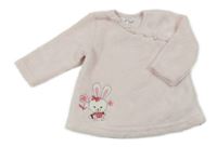 Světlerůžová chlupatá mikina s králíkem Ergee