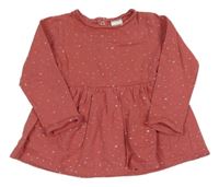 Vínová puntíkatá tepláková šatová tunika Pusblu