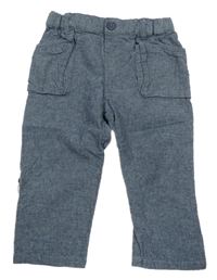 Tmavomodré melírované lehké roll-up kalhoty Rebel