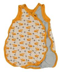 Bílo-šedý spací pytel s liškami