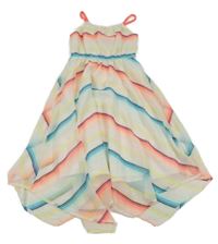 Bílo-barevné pruhované šifonové šaty H&M