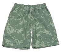 Khaki batikované plátěné kraťasy Uniqlo