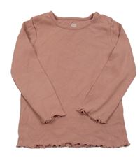 Starorůžové žebrované triko F&F