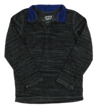 Černo-šedá melírovaná fleecová mikina