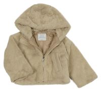 Písková kožešinová podšitá bunda s kapucí Primark