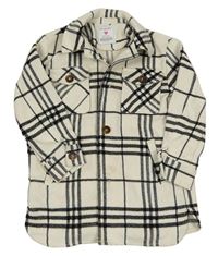 Smetanovo-černá kostkovaná košilová bunda Primark