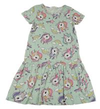 Světlezelené bavlněné šaty s jednorožci H&M