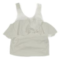 Bílý crop top s volánem Zara