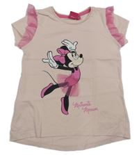 Růžové tričko s Minnie a tylem Disney