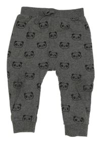 Tmavošedé melírované baggy tepláky s pandami George