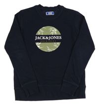 Tmavomodrá mikina s potiskem Jack & Jones