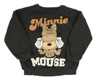 Tmavošedá mikina s Minnie a nápisem Disney