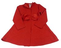 Červený třpytivý cardigan s mašlí 