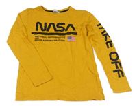 Okrové triko s nápisem - Nasa
