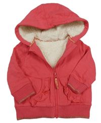Růžová zateplená propínací mikina s kapucí M&S