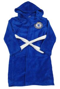 Modrý chlupatý fotbalový župan s kapucí - Chelsea