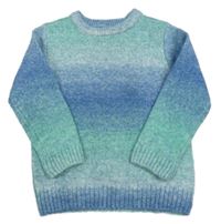 Zeleno-modrý vlněný svetr George