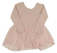 Světlerůžové cvičební body s tylovou sukní 