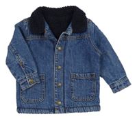 Modrá zateplená riflová bunda s kapsami Nutmeg