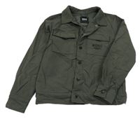 Tmavozelená šusťáková košilová bunda s kapsami 