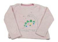 Světlerůžová plyšová pyžamová mikina s dinem Matalan