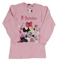 Nové - růžové teplákové šaty s Minnie Disney