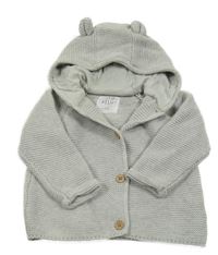 Šedý propínací svetr s kapucí F&F