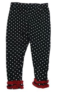 Černé puntíkaté legíny 