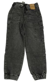 Nové - tmavošedé cuff rifle s kapsami dunnes