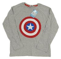 Nové - šedé melírované triko - Marvel 