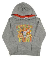 Šedá melírovaná mikina s Tlapkovou patorou a kapucí Nickelodeon