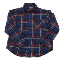 Tmavomodro-červená kostkovaná košile Primark